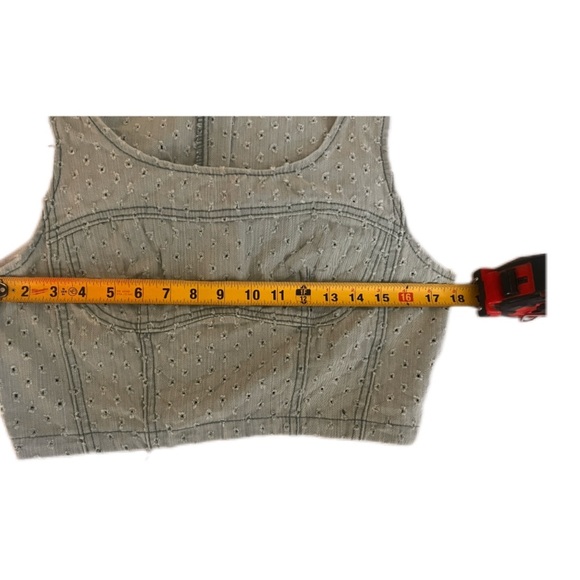 POL Sage Green Textured Crop Top NWOT - Picture 3 of 5